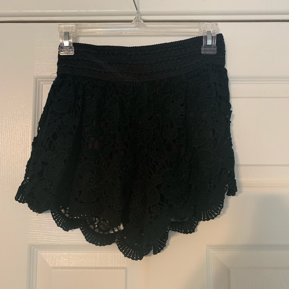Black lace shorts